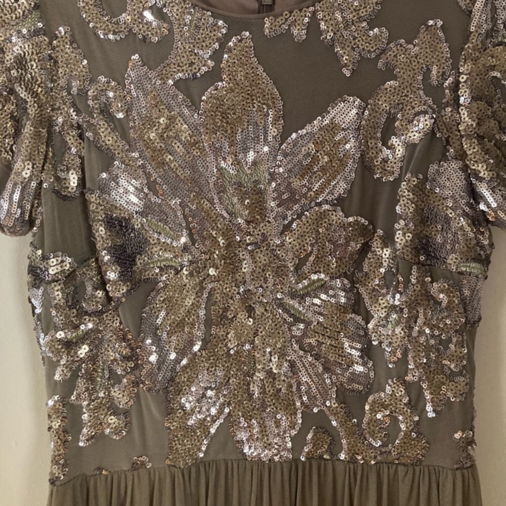 08 Betsy & Adam Sequin Mesh A-Line Gown - image 6